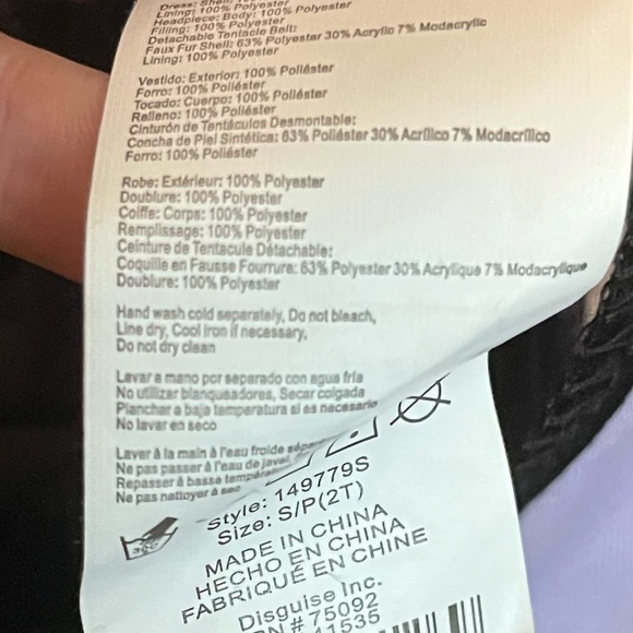 Disney Villains Infant Toddler 24M/2T Ursula Little Mermaid Dress Up Costume - Picture 4 of 5